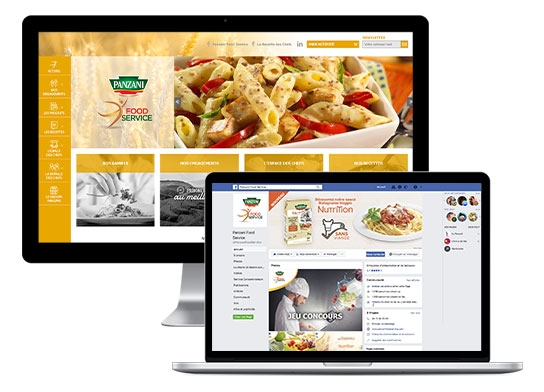Site internet et réseaux sociaux pour Panzani Food Service
